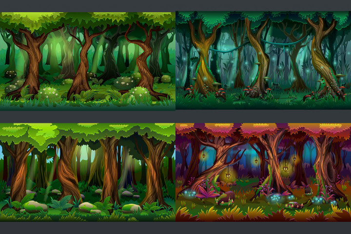 Free Cartoon Forest Game Backgrounds