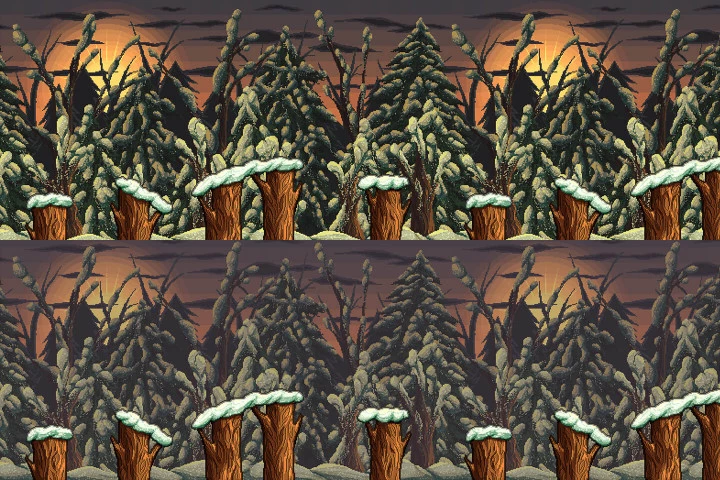 Parallax Snowy 2D Pixel Art Backgrounds