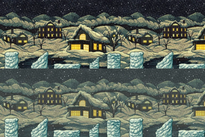 Parallax Snowy 2D Pixel Art Backgrounds