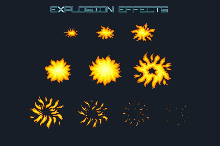 Pixel Art Space Pirates 2D Game Sprites