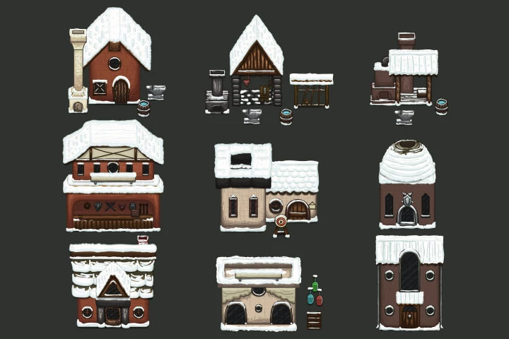 Winter Medieval City 2D Tileset