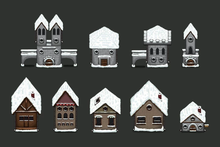 Winter Medieval City 2D Tileset