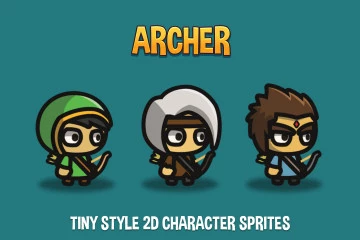 Archer Tiny Style 2D Character Sprites