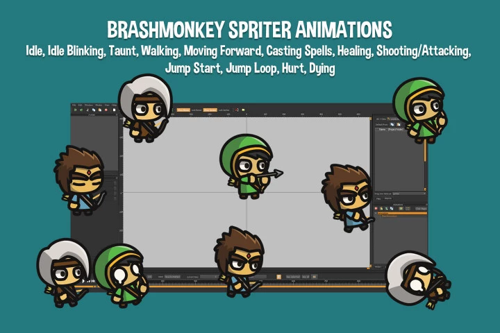 Archer Tiny Style 2D Character Sprites