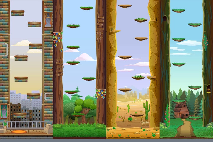 Backgrounds for Vertical Jump 2D Game