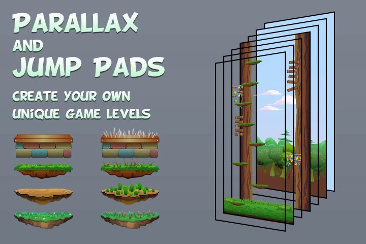 Backgrounds for Vertical Jump 2D Game