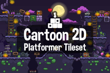 Cartoon 2D Platformer Tileset