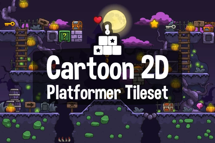 Cartoon-2D-Platformer-Tileset