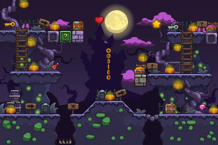 Cartoon 2D Platformer Tileset