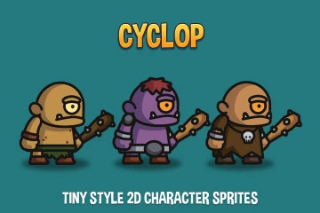 Cyclop Tiny Style 2D Character Sprites