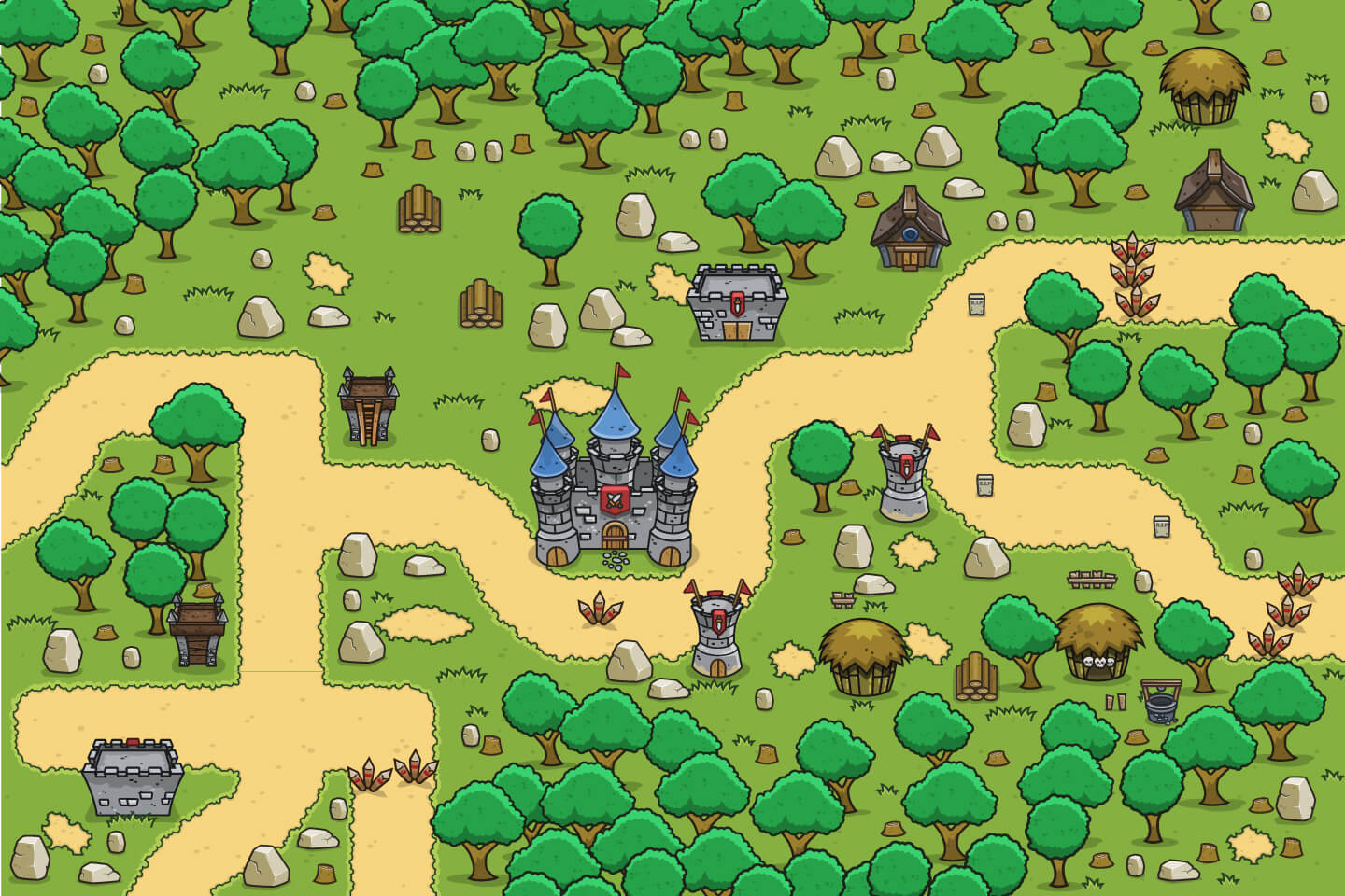 Forest Top Down 2D Game Tileset is a high-quality set that will allow you t...