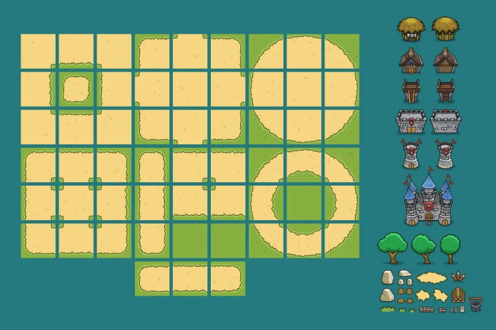 Forest Top Down 2D Game Tileset