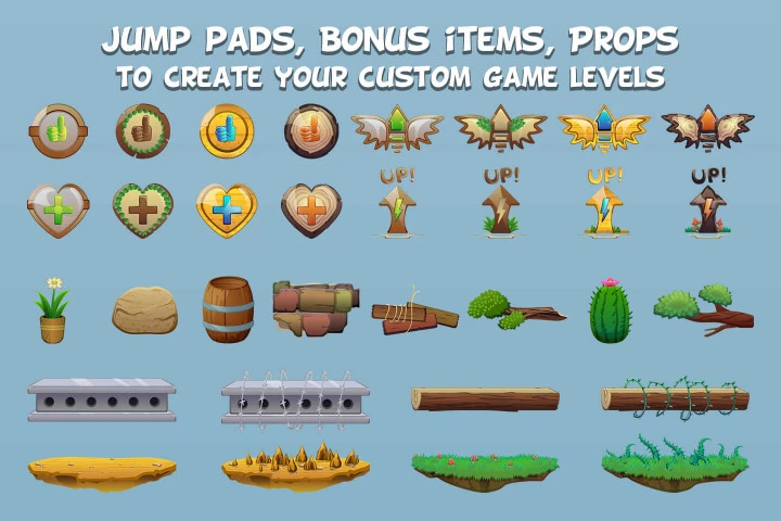 Free Jumping UP Game Objects