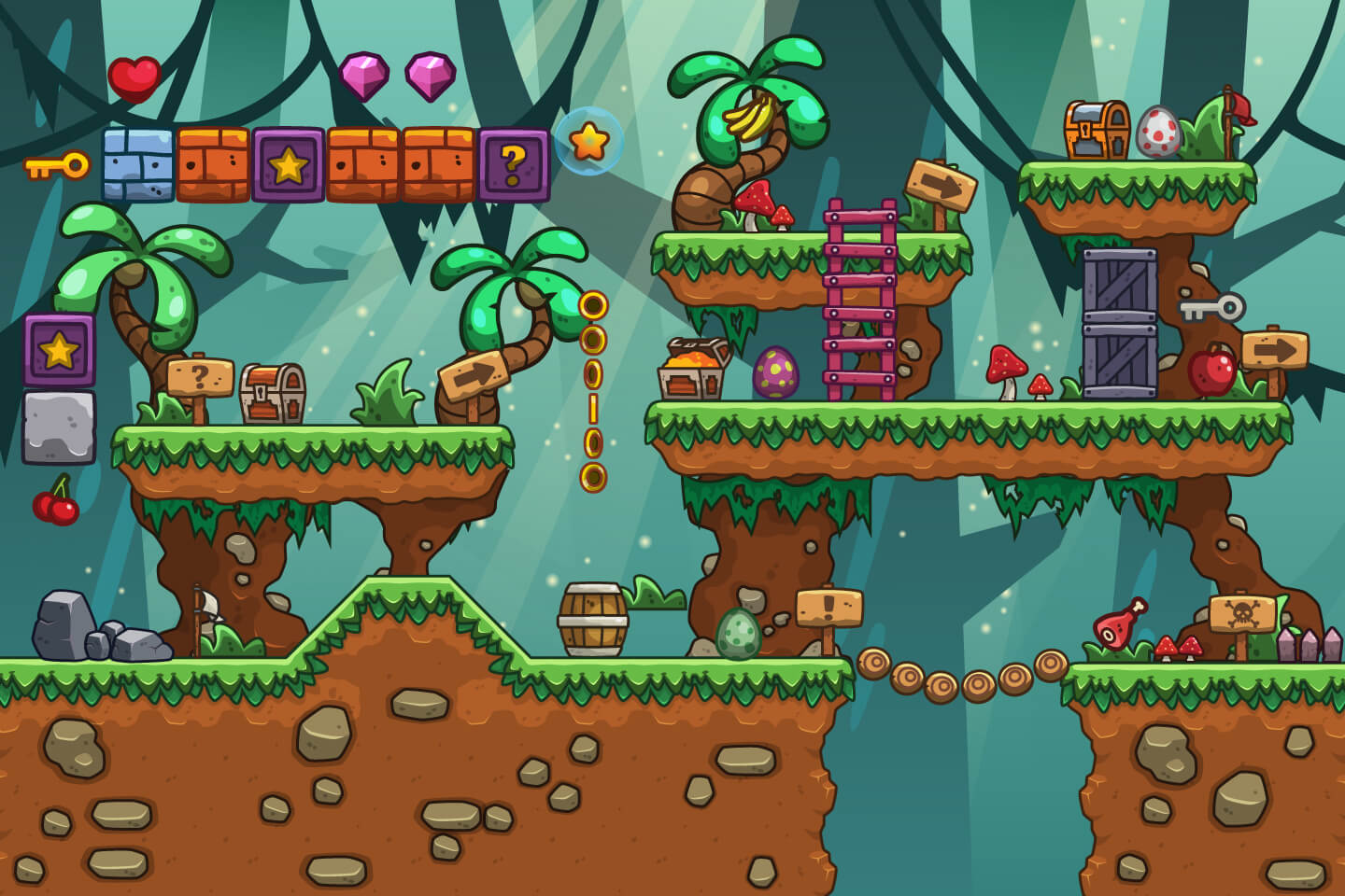 Jungle Platformer 2D Game Tileset - CraftPix.net