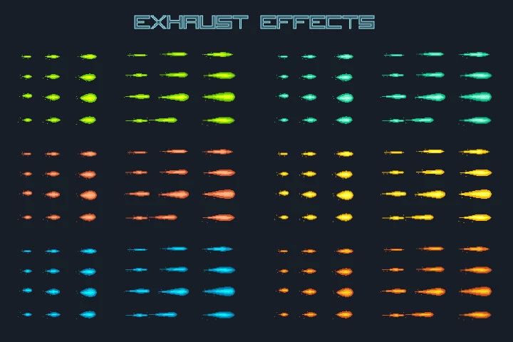 Pixel Art Alien Spaceship 2D Game Sprites