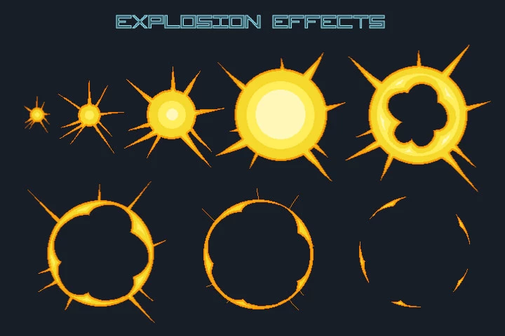 Pixel Art Alien Spaceship 2D Game Sprites