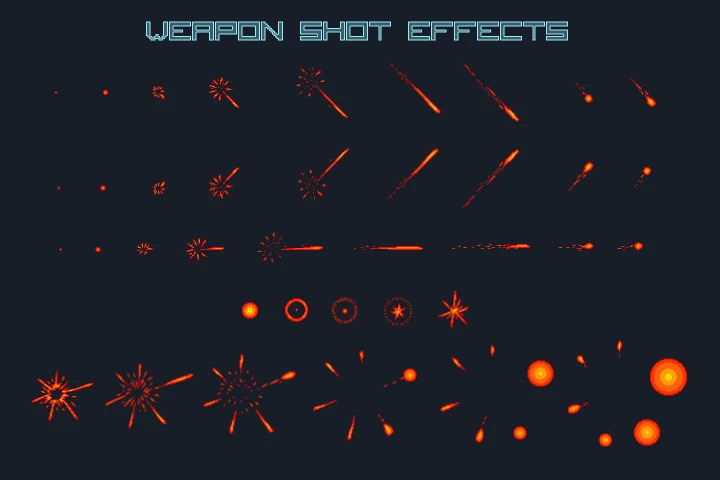Pixel Art Boss Spaceship 2D Game Sprites