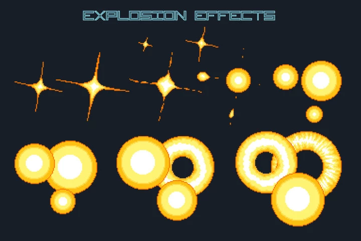 Pixel Art Boss Spaceship 2D Game Sprites