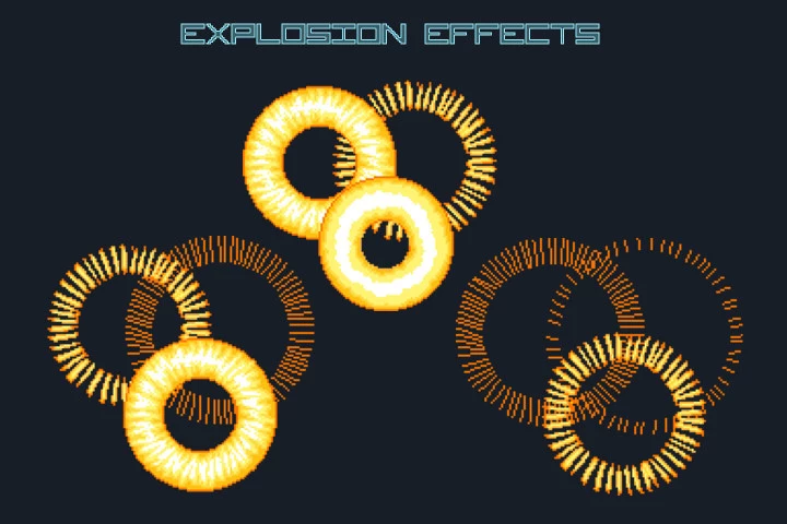 Pixel Art Boss Spaceship 2D Game Sprites