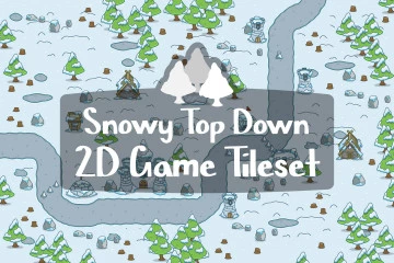 Snowy Top Down 2D Game Tileset