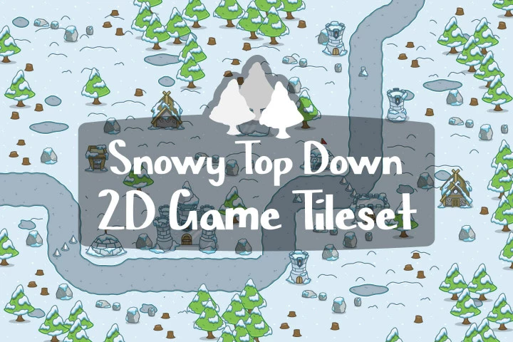 Snowy-Top-Down-2D-Game-Tileset