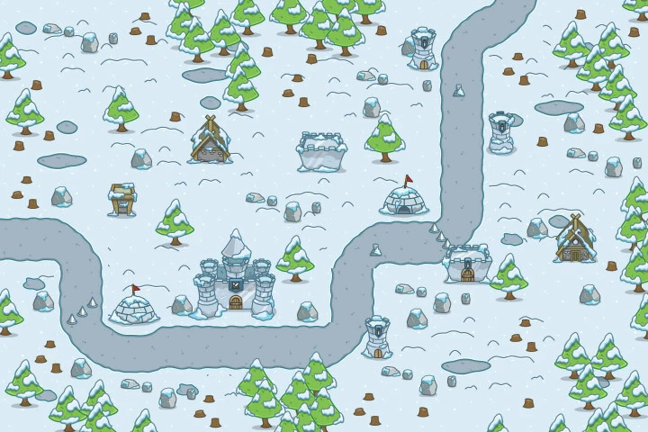 Snowy Top Down 2D Game Tileset