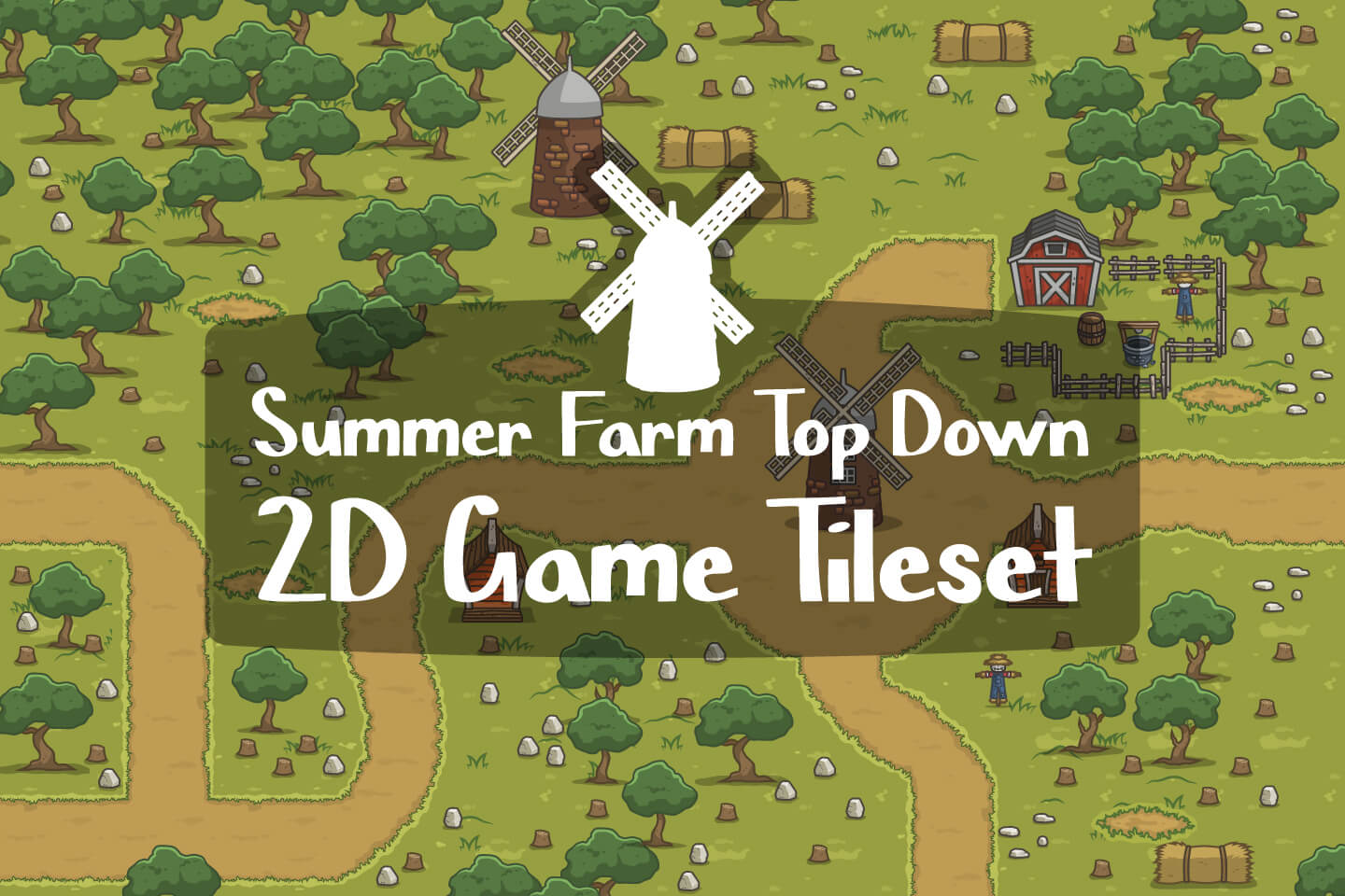 Summer Farm Top Down 2d Game Tileset