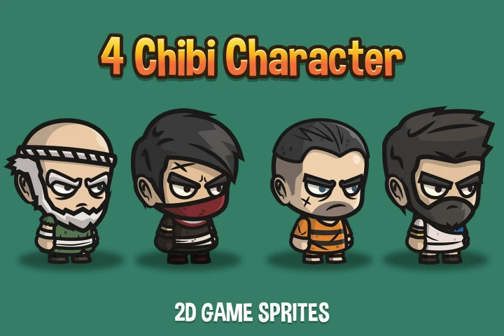 4-Chibi-Character-2D-Sprites