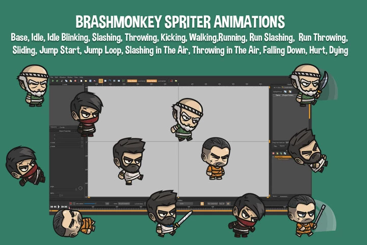 4 Chibi Character 2D Sprites