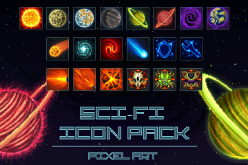 Free Pixel Art SCI-FI Icon Pack