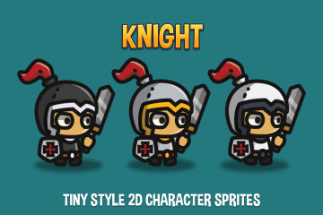 Knight Tiny Style 2D Character Sprites
