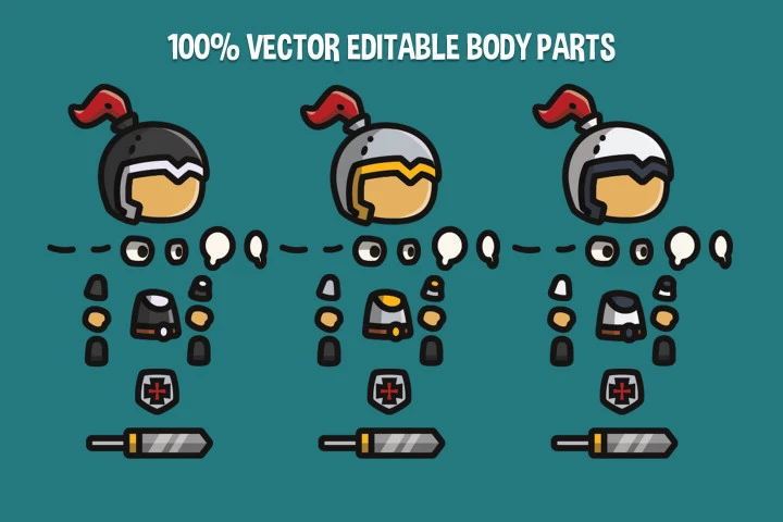 Knight Tiny Style 2D Character Sprites