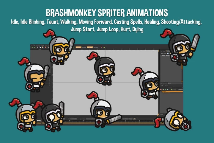 Knight Tiny Style 2D Character Sprites