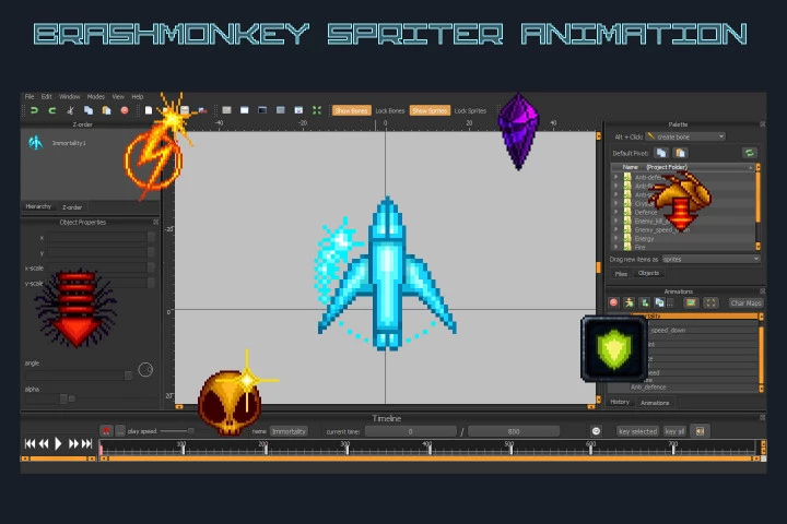 Pixel Art Space Shooter Game Tileset