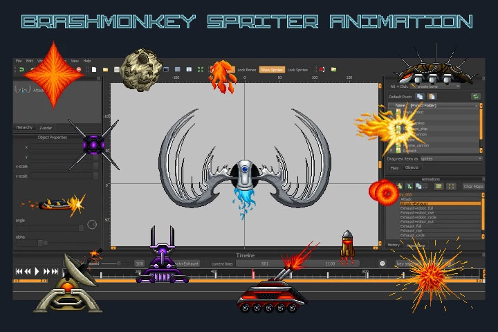 Pixel Art Space Trap Game Asset Pack