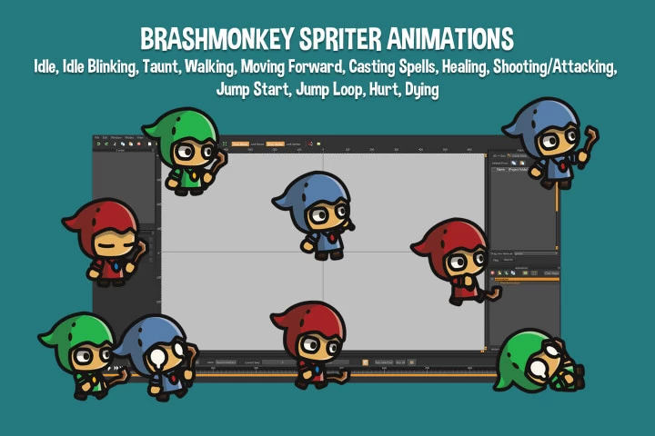 Witcher Tiny Style 2D Character Sprites