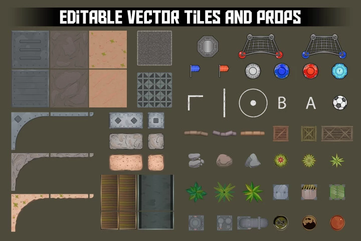 Battle Location Top Down 2D Tileset Pack 2