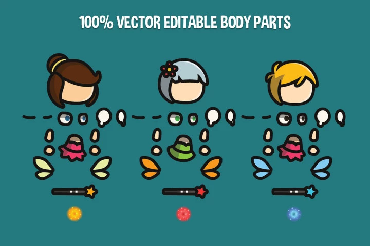 Fairy Tiny Style 2D Character Sprites