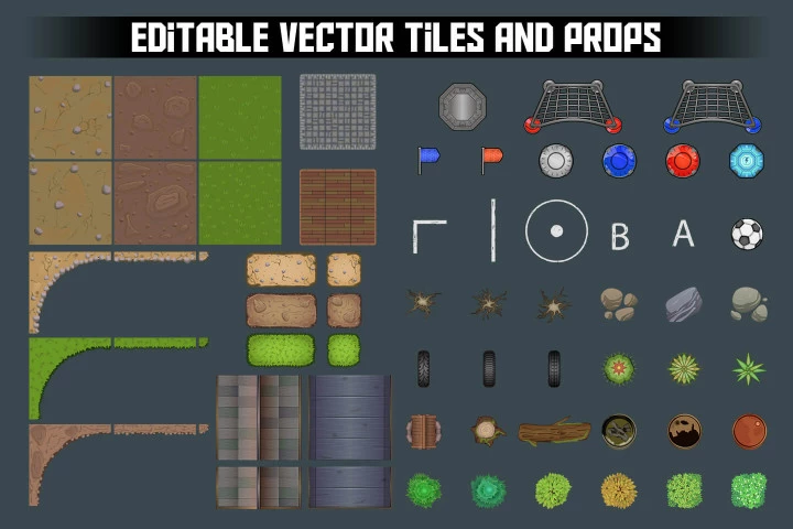 Free Battle Location Top Down Game Tileset Pack 1