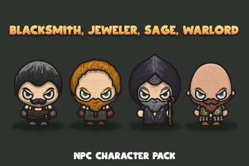 Free NPC Character Pack: Blacksmith, Jeweler, Sage, Warlord