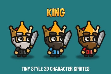 King Tiny Style 2D Character Sprites