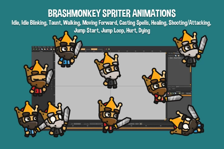 King Tiny Style 2D Character Sprites