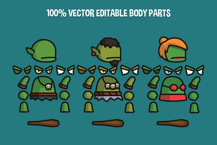 Ogre Tiny Style 2D Character Sprites