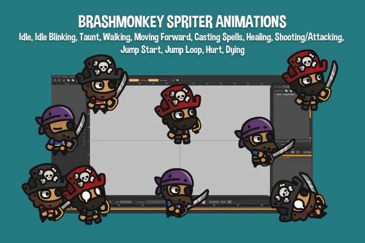 Pirate Tiny Style 2D Character Sprites