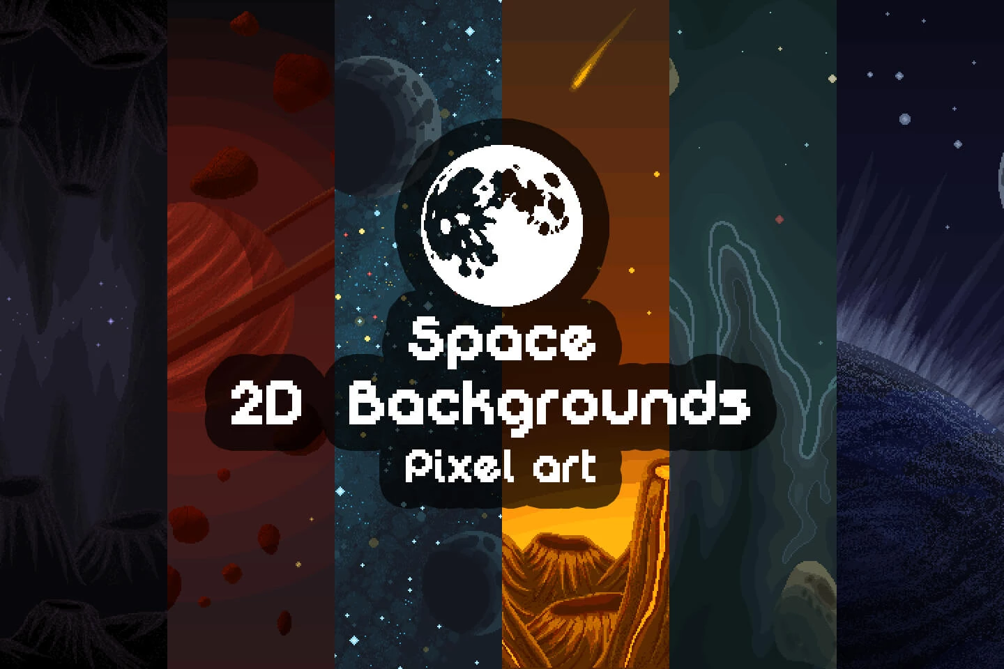 Pixel Art Space 2D Game Backgrounds