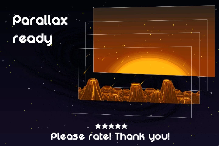 Pixel Art Space 2D Game Backgrounds