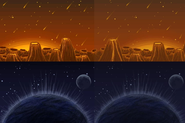Pixel Art Space 2D Game Backgrounds