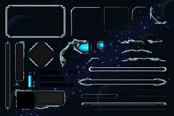 Pixel Art Space Shooter GUI