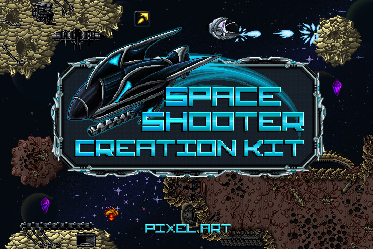 Space Shooter Creation Kit Pixel Art - CraftPix.net