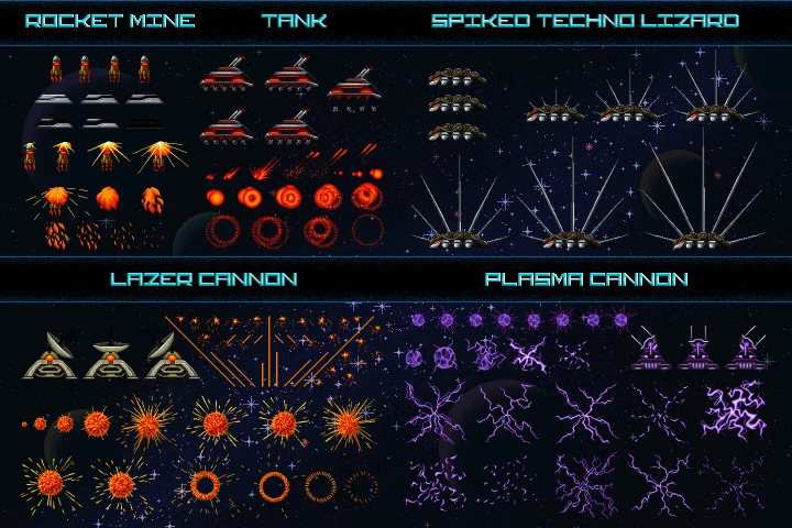 Space Shooter Creation Kit Pixel Art